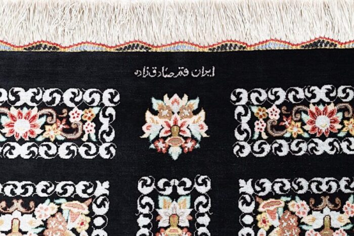 ghom silk rug in black 4