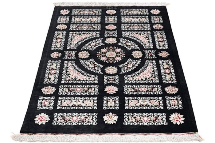 ghom silk rug in black 6