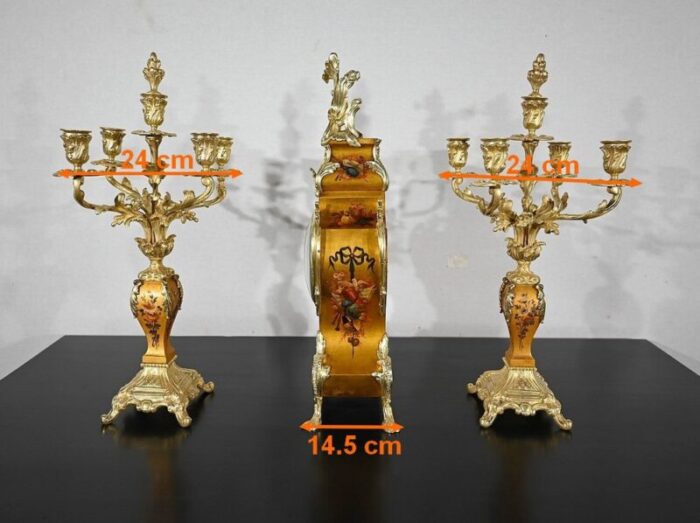 gilt bronze and martin varnish fireplace trim in louis xv style mid 19th century set of 3 43