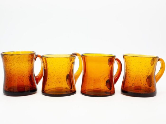 glass mugs by erik hoeglund for boda sweden 1950s set of 4 3