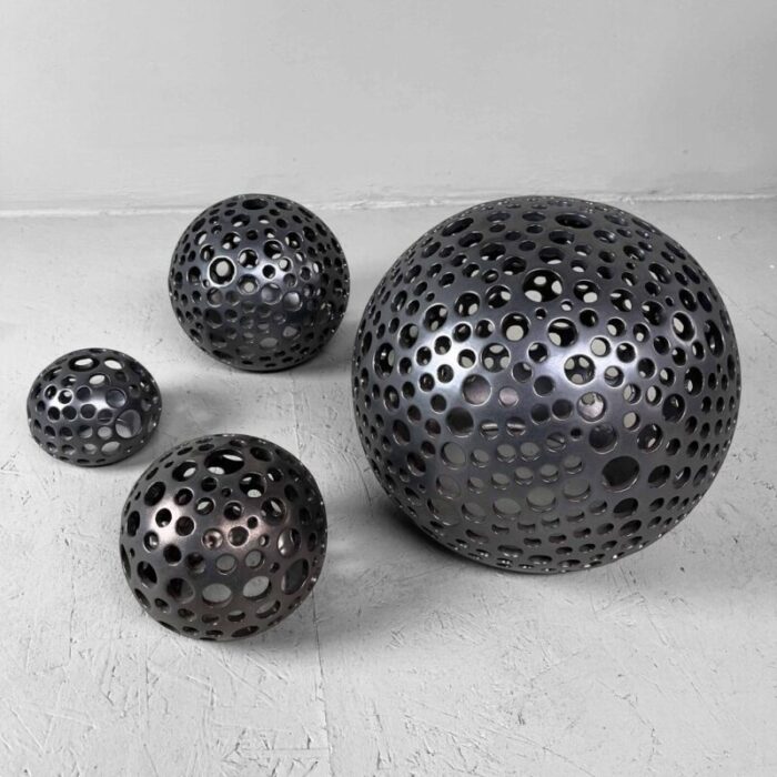 glazed ceramic spheres 1990s set of 4 1