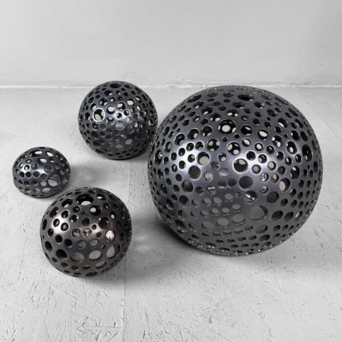 glazed ceramic spheres 1990s set of 4 13