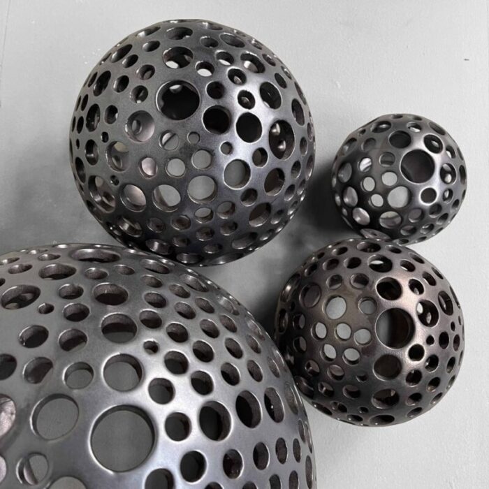 glazed ceramic spheres 1990s set of 4 16