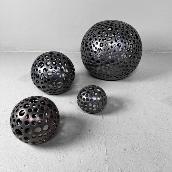 glazed ceramic spheres 1990s set of 4 18