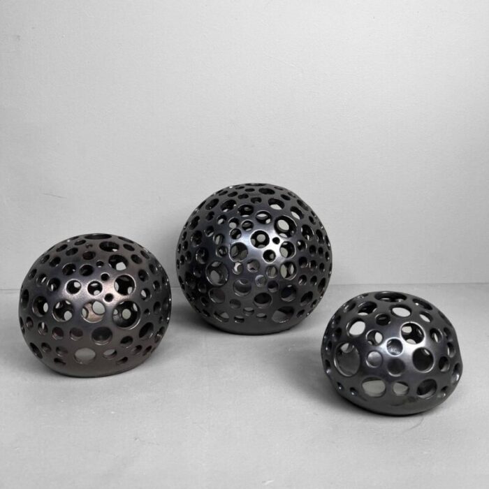 glazed ceramic spheres 1990s set of 4 19