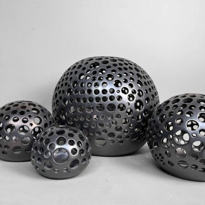 glazed ceramic spheres 1990s set of 4 2