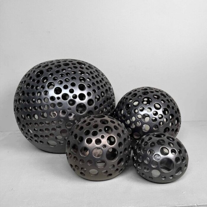 glazed ceramic spheres 1990s set of 4 4