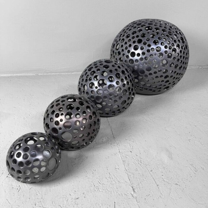 glazed ceramic spheres 1990s set of 4 7