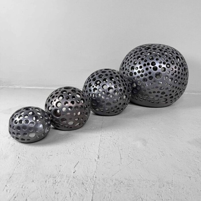 glazed ceramic spheres 1990s set of 4 8