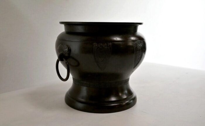 greek inspiration bronze cache pot 1900s 2