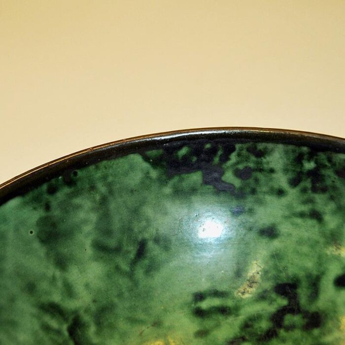 green glazed stonewear dish by nittsjoe keramik sweden 1940s 5