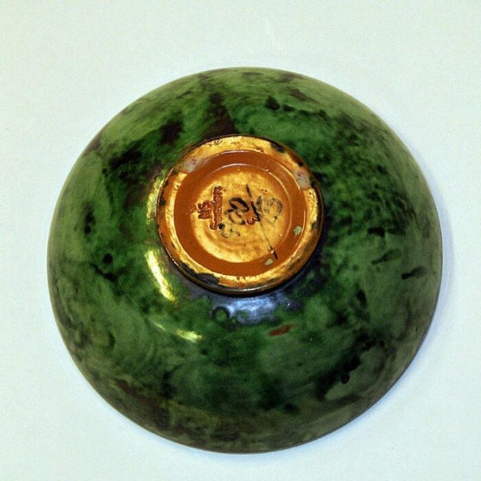 green glazed stonewear dish by nittsjoe keramik sweden 1940s 6