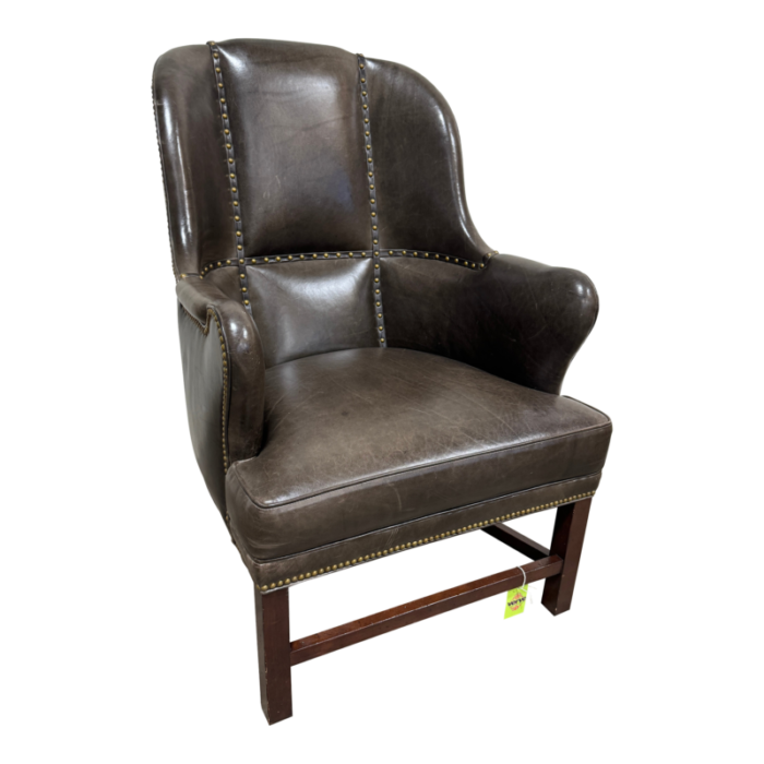 hancock and moore equestrian style leather high back chair 0229