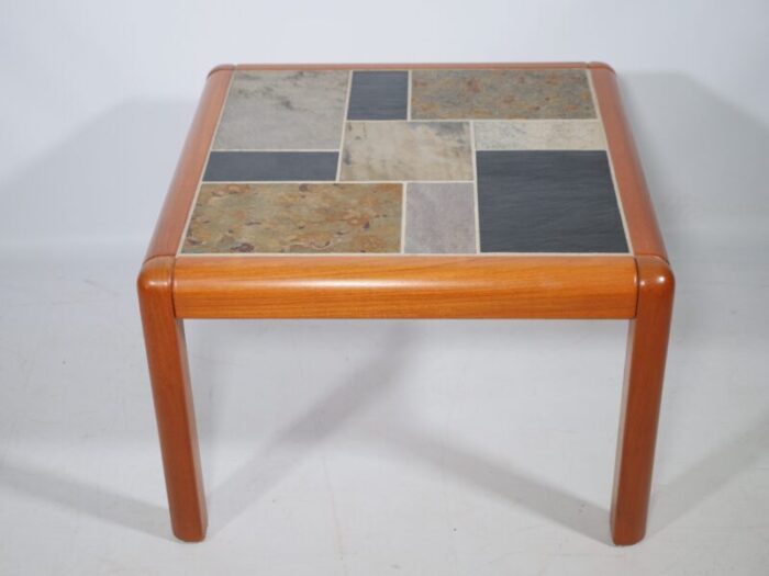 handcrafted teak mosaic side table by sallingboe jelling 1970s 6861