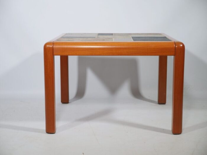 handcrafted teak mosaic side table by sallingboe jelling 1970s 9462