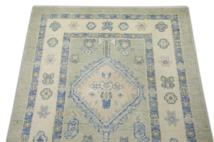 handmade modern turkish oushak oriental runner rug 211 x 145 5057