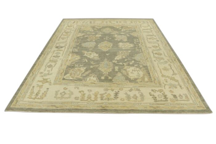 handmade modern turkish oushak rug 77 x 91 1816