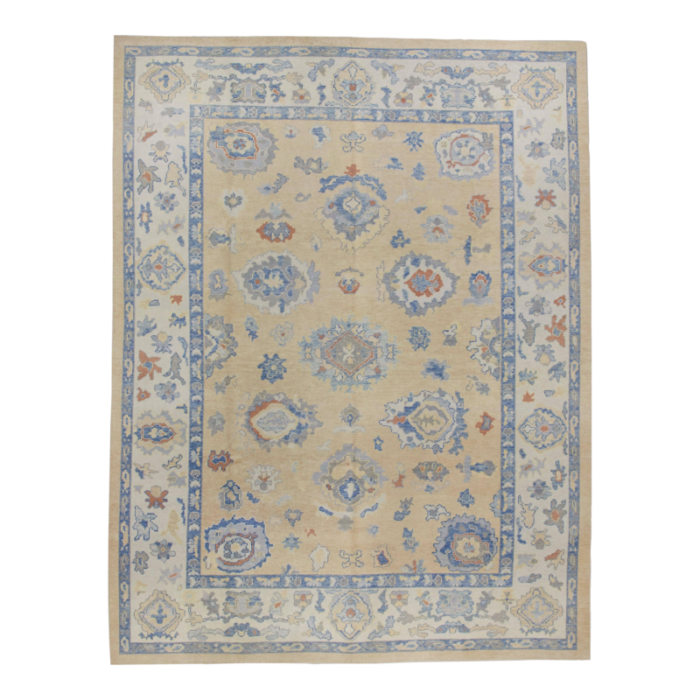 handmade modern turkish oushak rug 92 x 119 5799