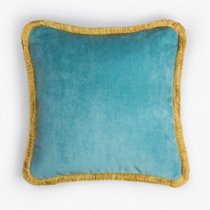 happy pillow in light blue and yellow from lo decor 1