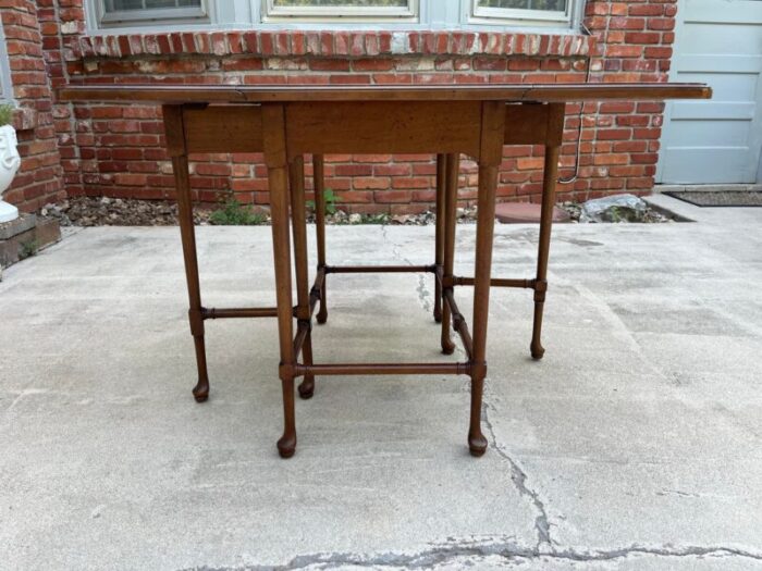 henredon faux bamboo walnut gateleg side table 1230