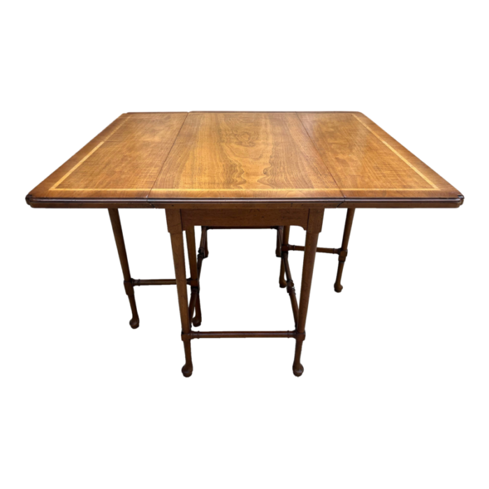 henredon faux bamboo walnut gateleg side table 1598