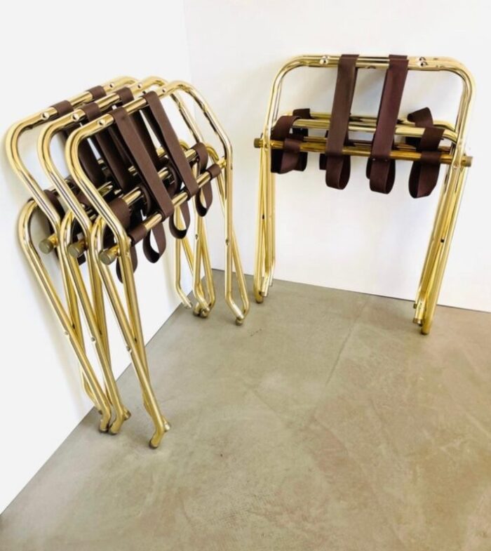 high back luggagerack in brass 1970s 12