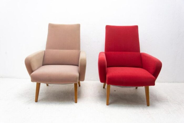 his and her armchairs attributed to jaroslav smidek czechoslovakia 1960s set of 2 0025