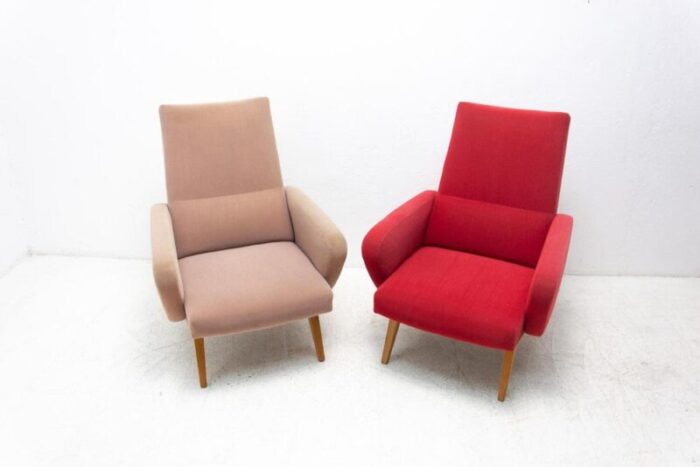 his and her armchairs attributed to jaroslav smidek czechoslovakia 1960s set of 2 1175