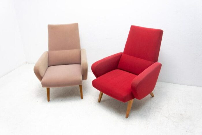 his and her armchairs attributed to jaroslav smidek czechoslovakia 1960s set of 2 6772