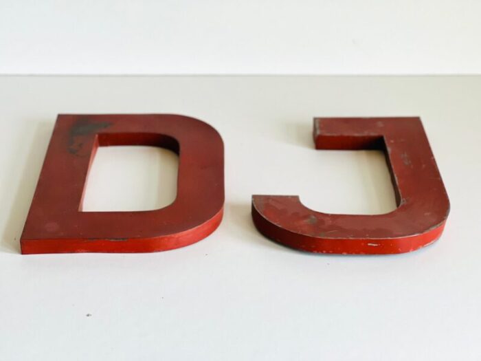 industrial letter dj sign 1952 set of 2 7