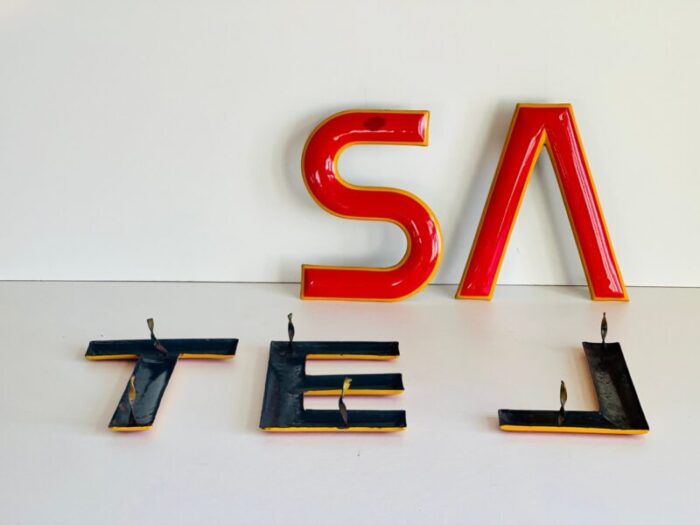 industrial letter sign from tesla set of 5 13