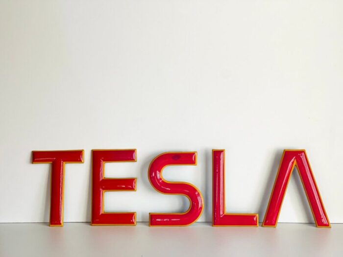 industrial letter sign from tesla set of 5 6