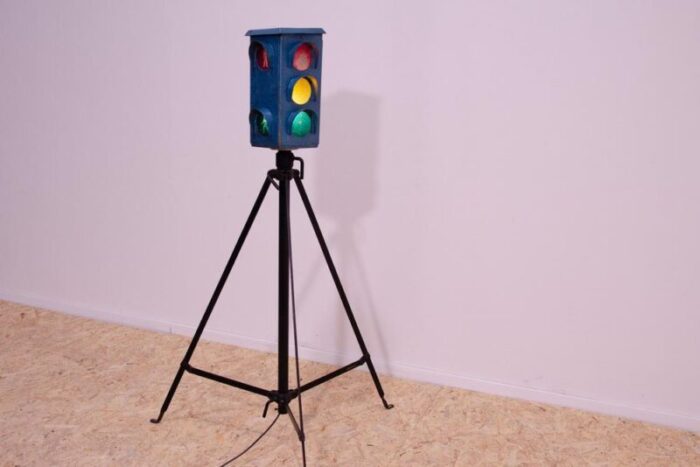 industrial traffic light shaped floor lamp former czechoslovakia 1970s 4069