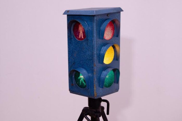 industrial traffic light shaped floor lamp former czechoslovakia 1970s 4639