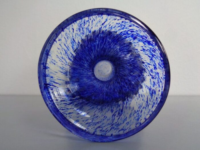 italian blue bubble glass vase 1960s 13