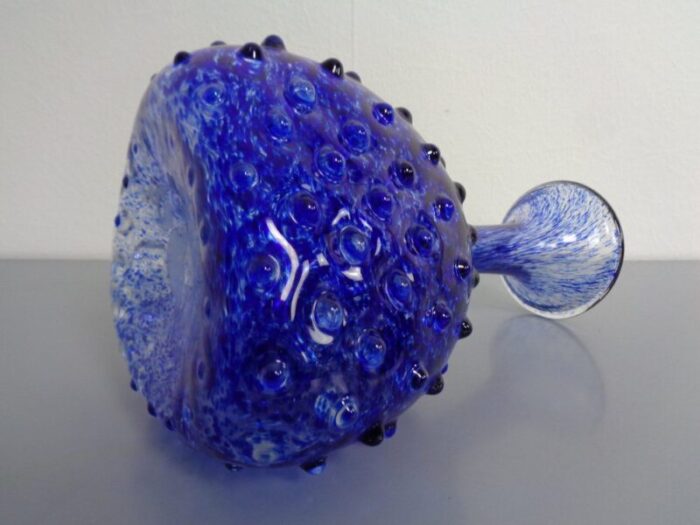 italian blue bubble glass vase 1960s 18