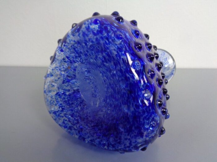 italian blue bubble glass vase 1960s 19