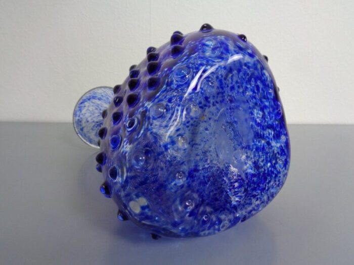 italian blue bubble glass vase 1960s 20