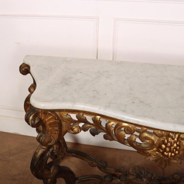 italian carved and gilt console table 1063