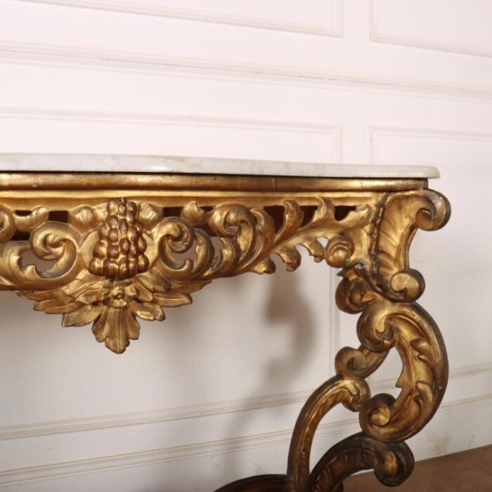 italian carved and gilt console table 7624