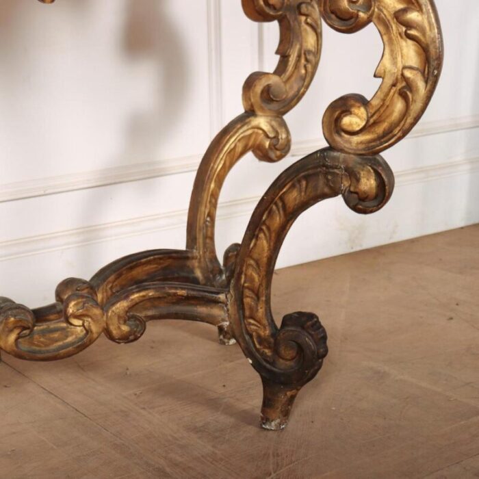 italian carved and gilt console table 7762