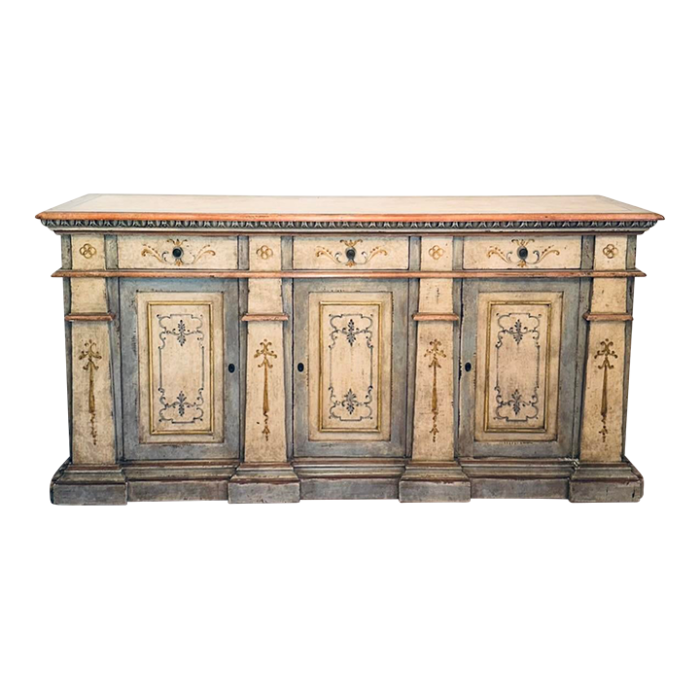 italian credenza sideboard hand painted case piece 5927