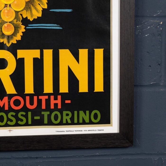 italian framed advertising poster for martini 1970 10