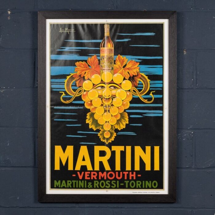 italian framed advertising poster for martini 1970 2