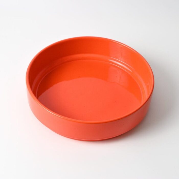 italian orange ceramic bowl from sicart 1970s 1