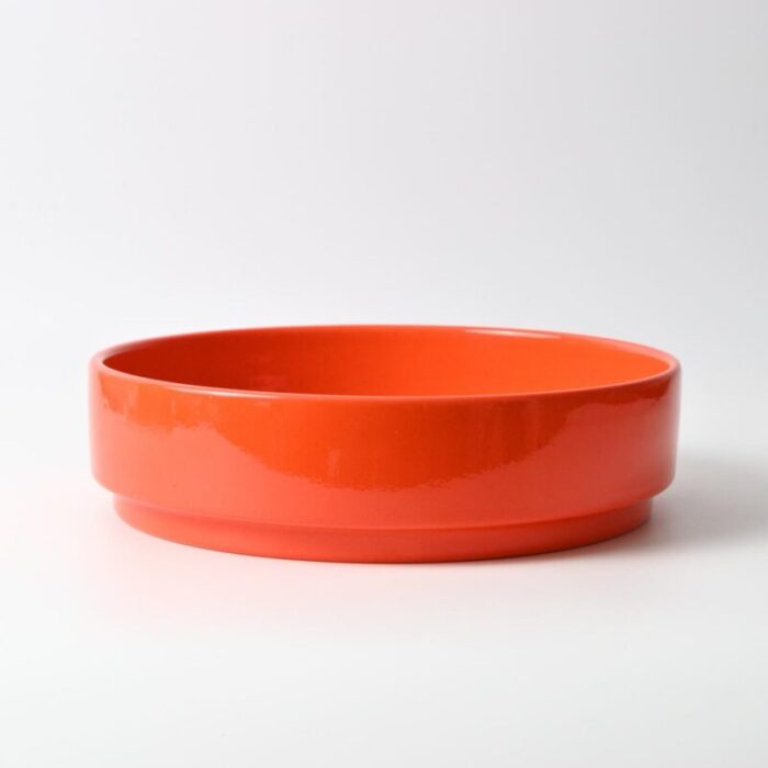 italian orange ceramic bowl from sicart 1970s 2