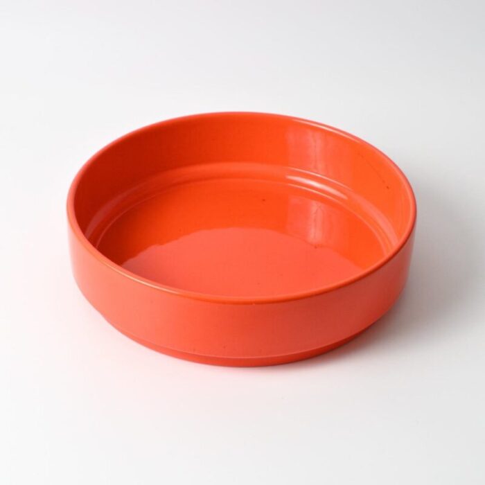 italian orange ceramic bowl from sicart 1970s 3