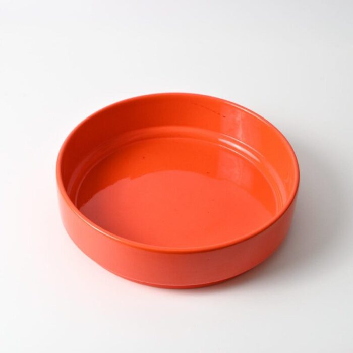 italian orange ceramic bowl from sicart 1970s 5