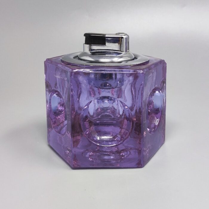 italian purple smoking set in murano glass by antonio imperatore 1970s set of 2 2