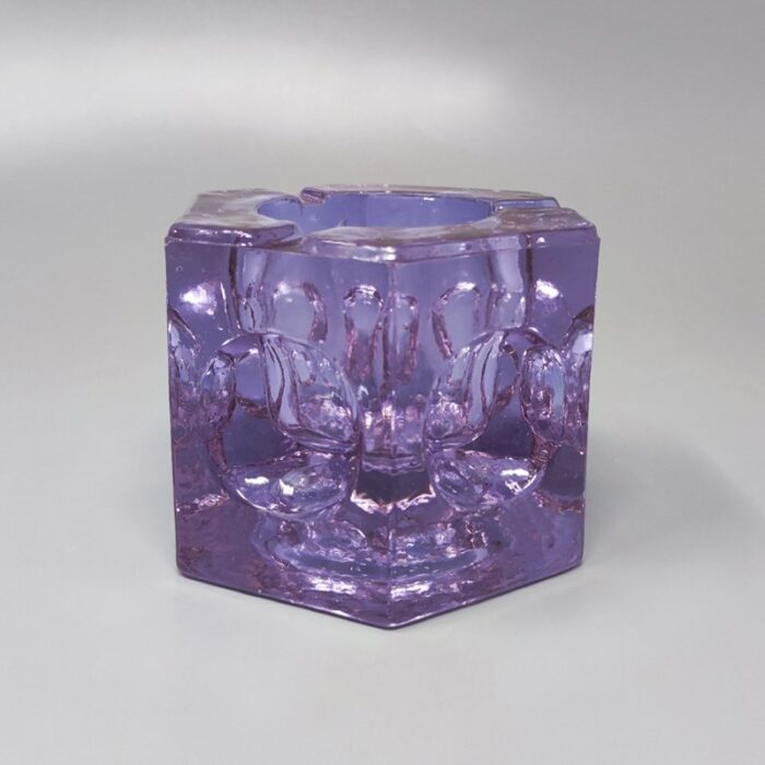 italian purple smoking set in murano glass by antonio imperatore 1970s set of 2 8